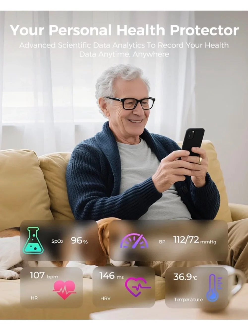 Smart Ring health tracker Sz 12